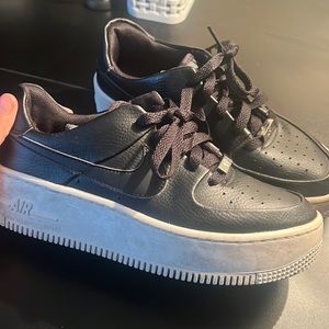 Black platform Air Force ones